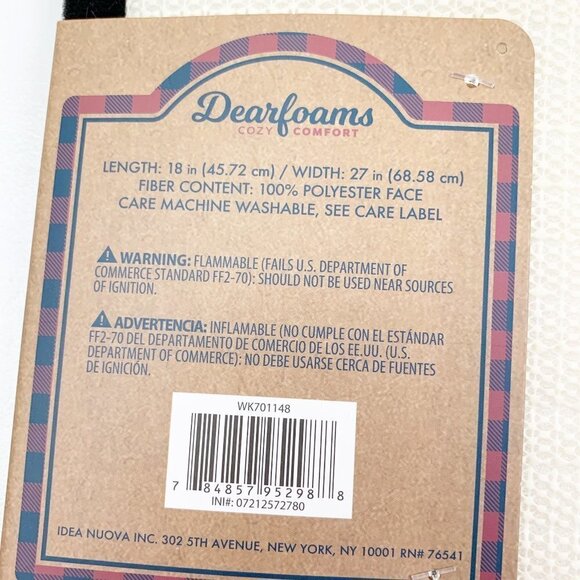 Dearfoams Faux Fur Printed Buffalo Check/Plaid Bath/Accent Mat/Rug Red/Black - Picture 8 of 8